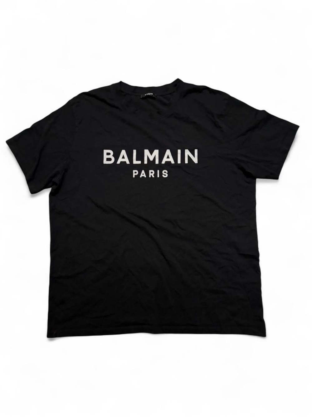 Balmain Black Tee with White Paris Logo